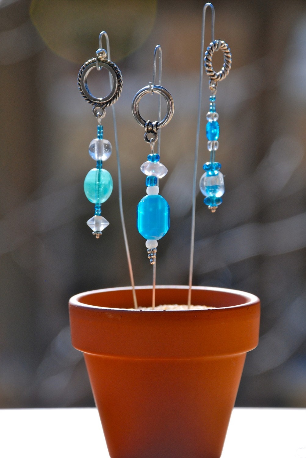 That Blue, Tiffany Blue Colored Glass Bead Knitting Stitch Markers