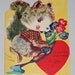 nos Vintage Valentine Card Happy Squirrel Novelty