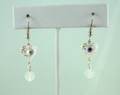 Filigree Heart Earrings by Michelle Swarovski Surgical Steel Posts Sensitive Ears