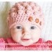 BUMPY ROSE : baby girl crochet hat 6-9 months