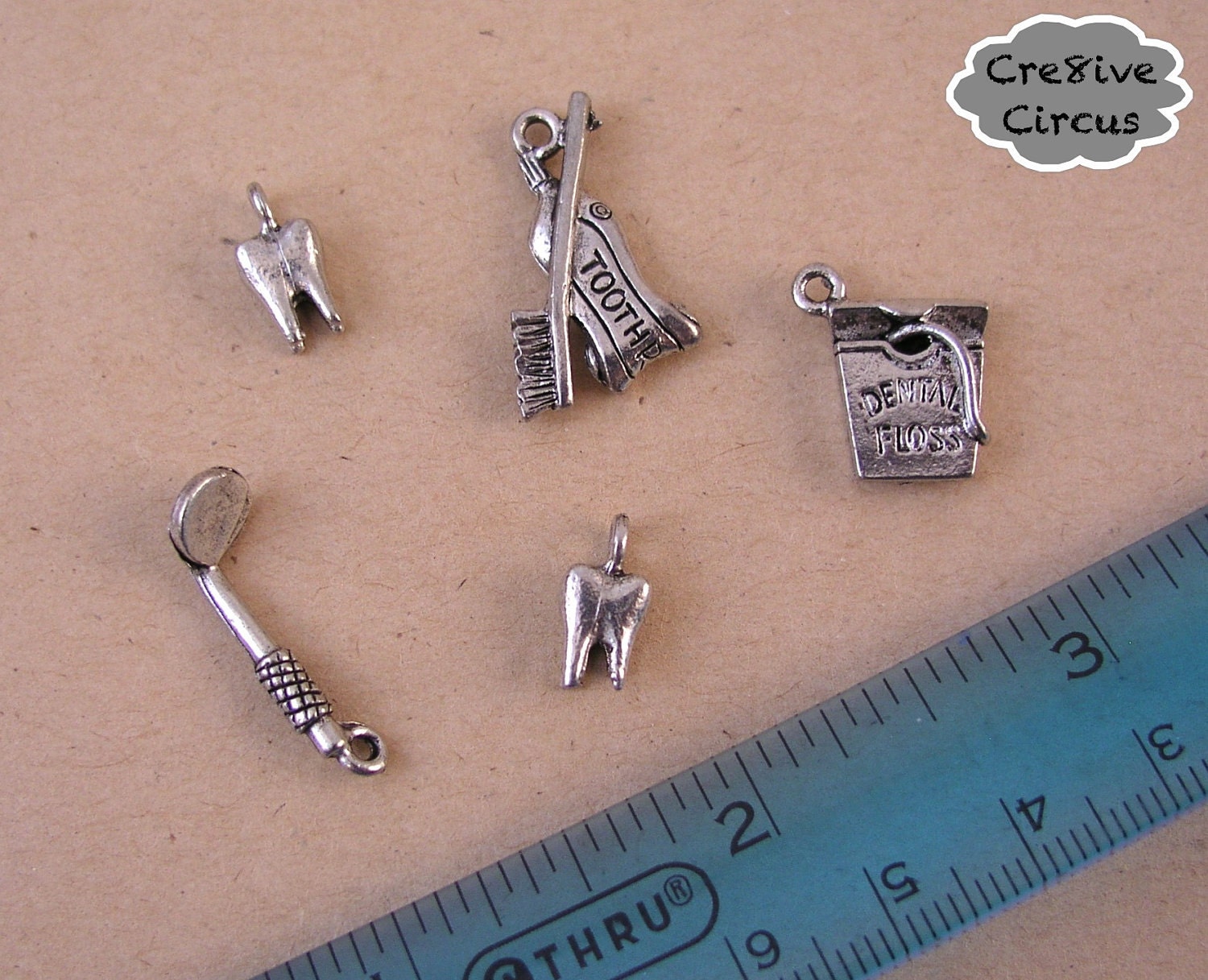Dentist Themed Charms Set of 5 by TheCre8iveCircus on Etsy