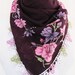Traditional Cotton Yemeni Scarf With Lace, Cowl,Fashion, Spring Sale, Burgundy