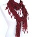 Cotton BURGUNDY Scarf With Fringed Lace, Fashion, For Gift, Necklace
