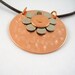 Copper and Nickel Necklace Riveted Flower on Leather