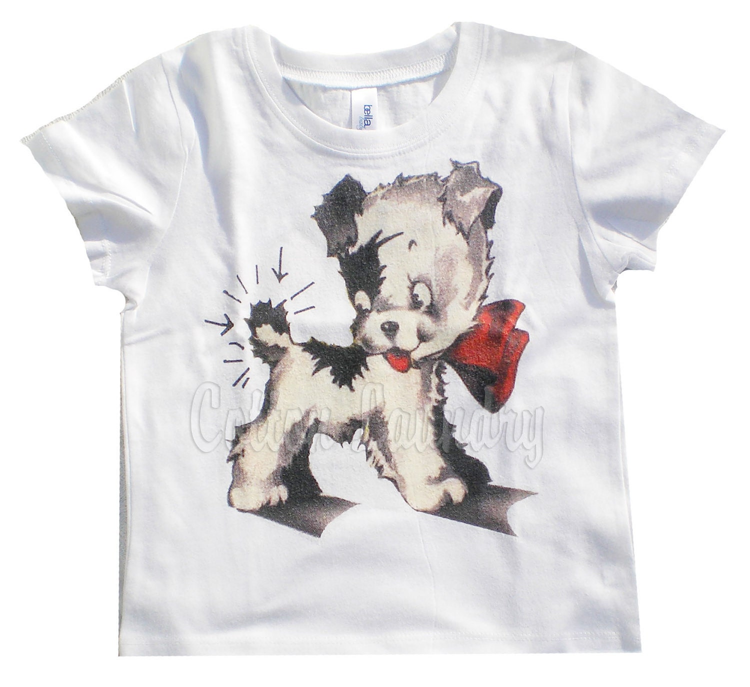 Vintage Childrens tshirt Vintage Puppy/kewpie dog...Buy Original because a copy is not a good as the REAL DEAL....Cotton Laundry