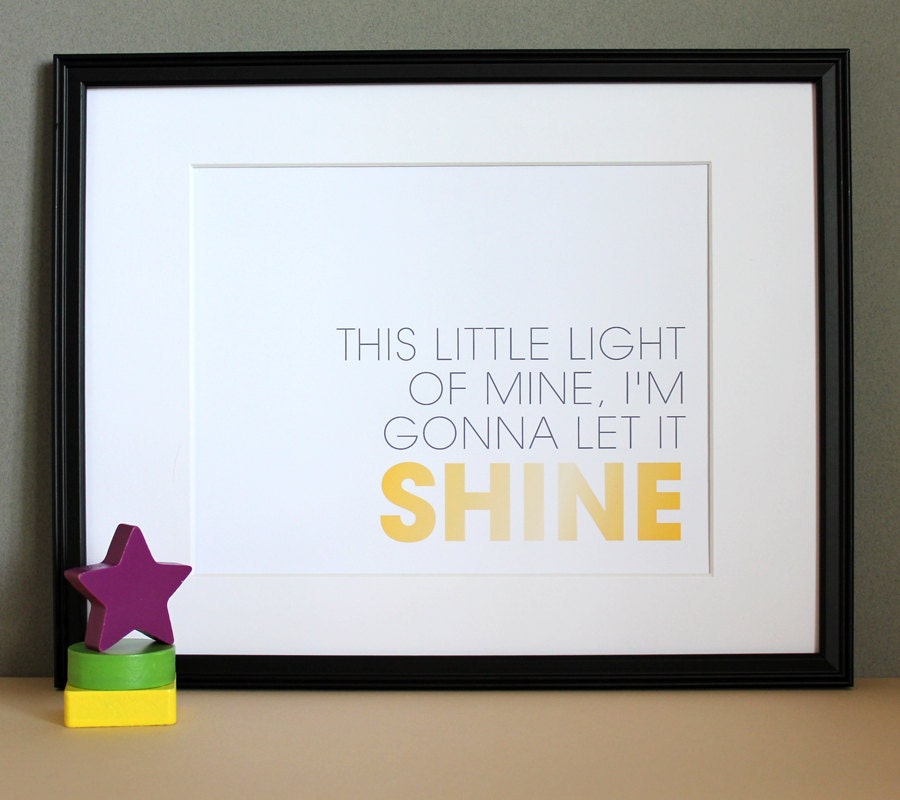 Little Light of Mine, Nursery Art Print, 8x10, Unframed