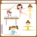 Gymnastics Clipart Set Digital Download Images, Scrapbook, Graphics, Crafters - Personal and Commercial Use Clipart