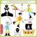 Pirates Clipart Set Digital Download Images, Scrapbook, Graphics, Crafters - Personal and Commercial Use Clipart