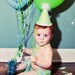 Baby Boy / Toddler First Birthday Cake Smash Diaper Cover Tie and Party Hat Outfit in Aqua and Lime Green Squiggle Stripes
