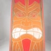 Medium Ceramic Polynesian Red Flames Tiki Mosaic Hawaii Decor Pottery