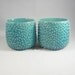 Set of 2 Turquoise Crazy Punk Rock Spikey Cups Ceramic Pottery Ohio USA