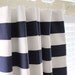 NEW - Designer Curtains - Pair of Decorative Designer Custom Curtains Drapes  50 x 108 Navy Blue and White Horizontal Stripe Rugby
