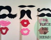Photo Booth Props - 12 Piece His & Hers