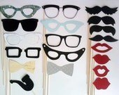 Photo Booth Props - 19 Piece Its A Mod Mod World Kit