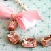 Shabby Romantic Bracelet Vintage Pink Jewels Pearls and Ribbon - Blushing Beauty