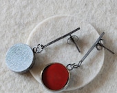 JP Earrings in White and Red