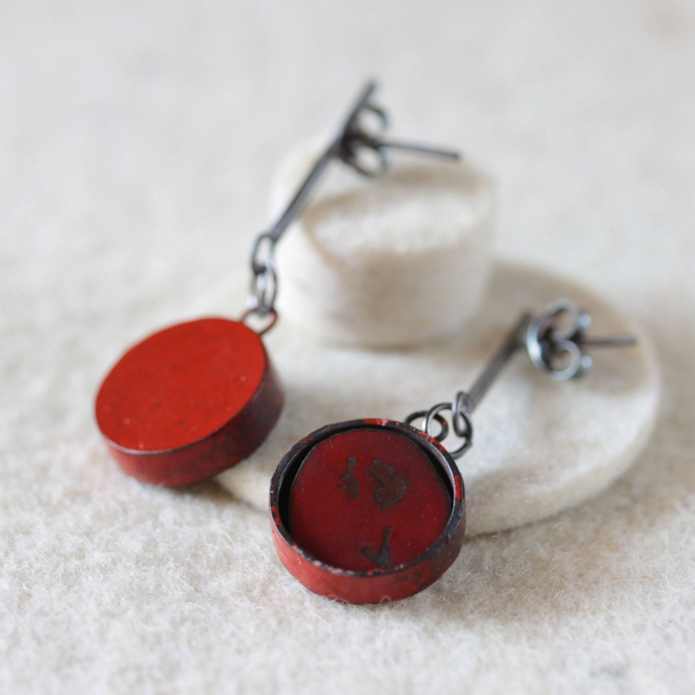 JP Earrings in Red