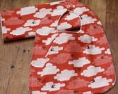 ORGANIC Baby Gift Set Bib and Burp Cloth - Cut Out and Keep and Bamboo Fleece