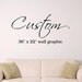 Custom 36" x 22" Wall Art vinyl decal