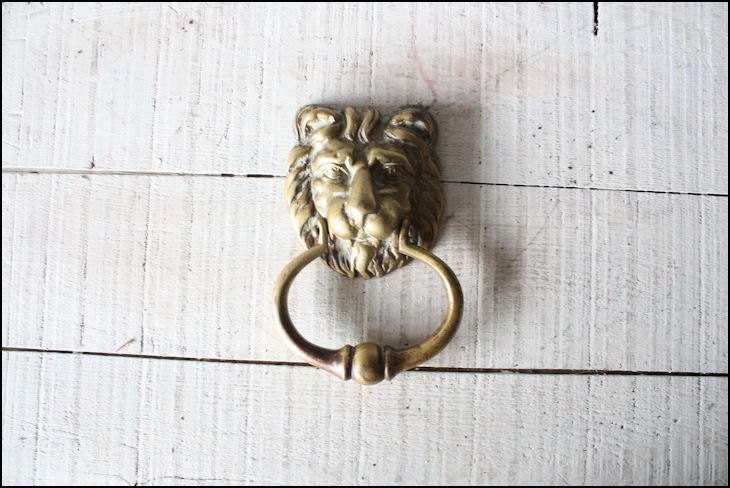 Lion Head Door Knocker // Solid Brass
