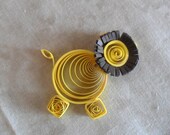 Card Making Embellishment Lion Quilled Handmade Yellow Brown Mane Scrapbooking Supply