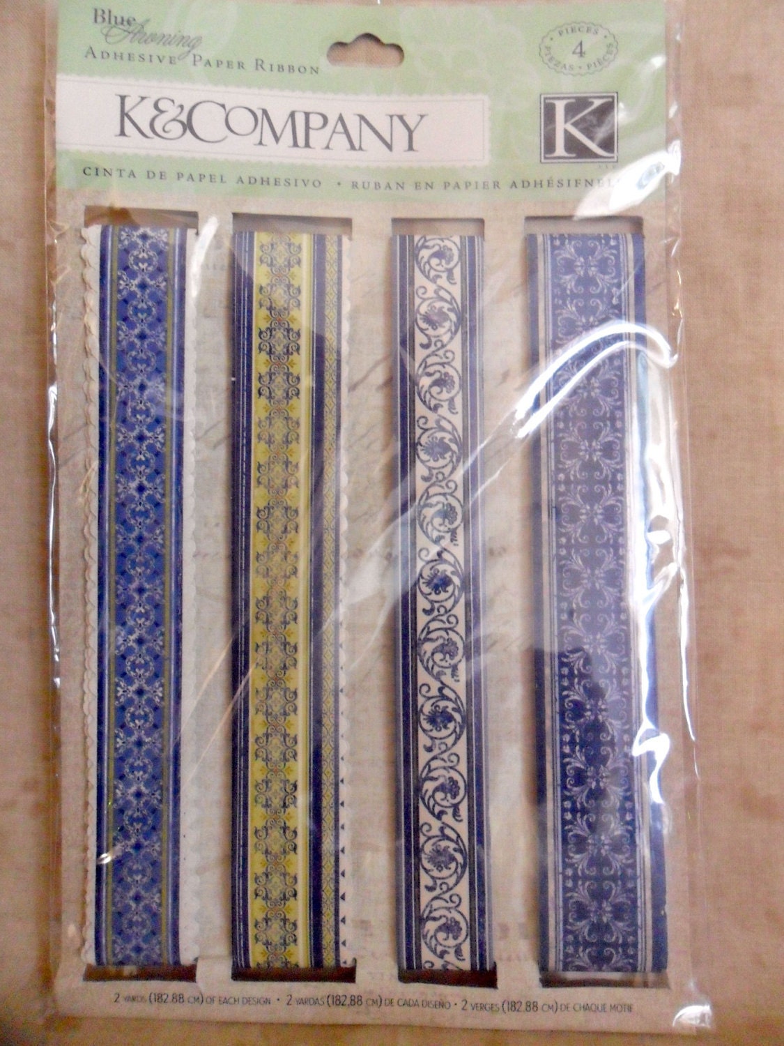 Blue Awning Adhesive Paper Ribbon by K and Company-SALE