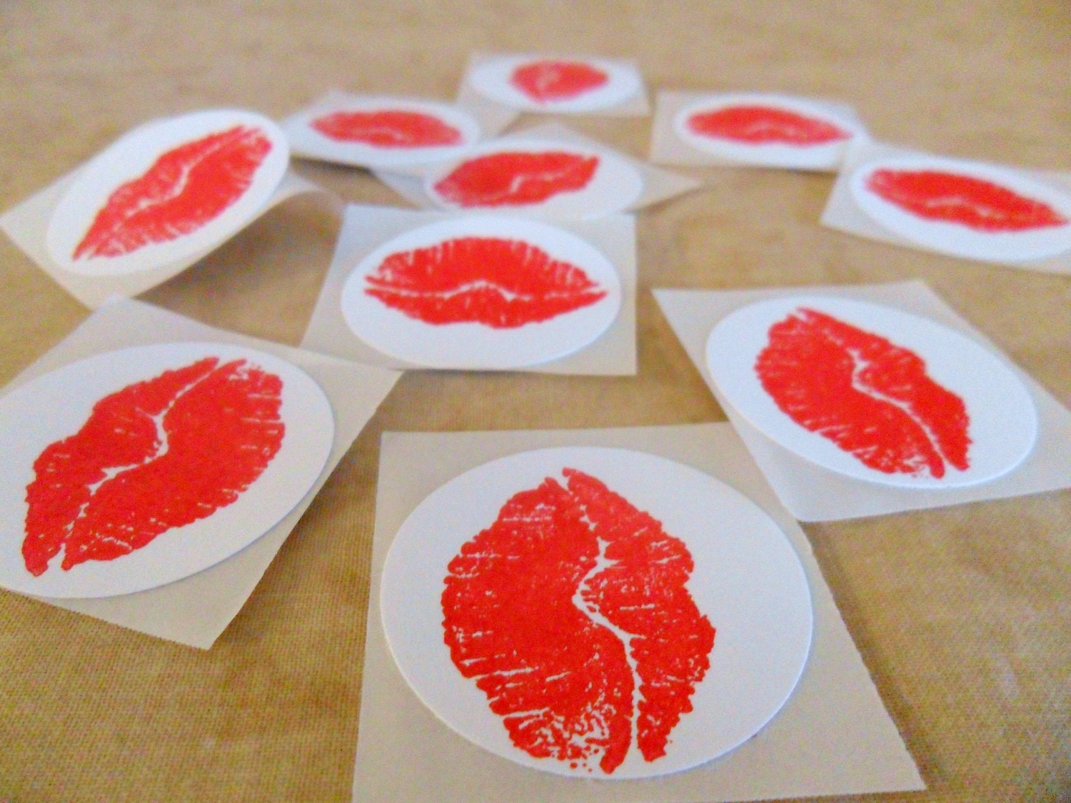 Envelope Seals Stickers Embellishments Red Lipstick Kiss Sexy Romantic