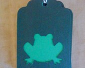 Gift Tags Favor Tags Frog Toad Silhouette Green Paper Boys Birthday