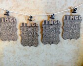 Unique Favor Tags Bingo Black Brown Gift Tags Wish Tags Wedding Bridal Shower Handmade Custom Made to Order