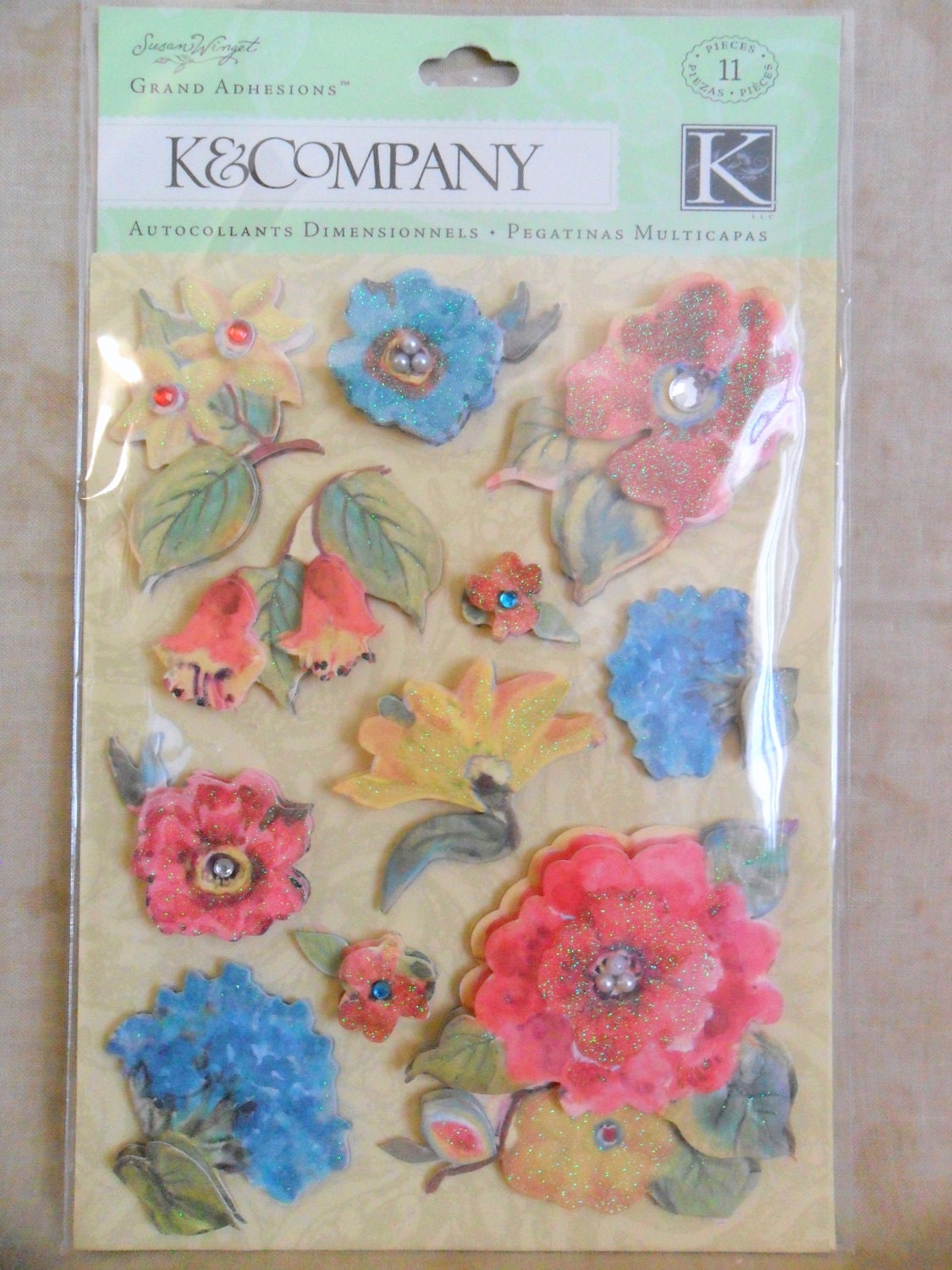 Susan Winget Nature Flower Stickers by K and Company-SALE