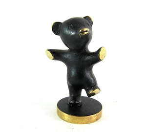 RARE Vintage Wiener Werkstatte Style Hagenauer Modernist Brass Dancing Bear Figure