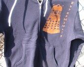 EXTERMINATE Unisex Hoodie Navy Blue XS