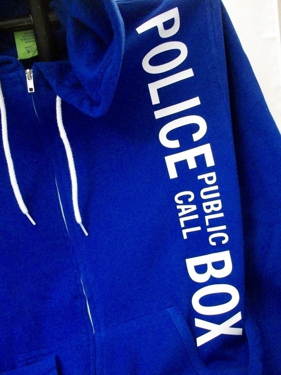 Police Box Hoodie Cobalt Blue Made To Order