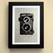 Camera Art Print - Vintage Industrial Silver - Hand Printed - 5X7