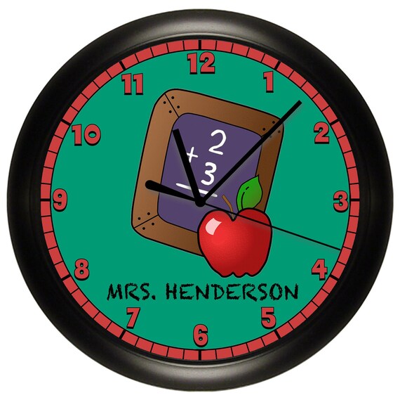 Personalized Teacher Wall Clock by cabgodfrey on Etsy