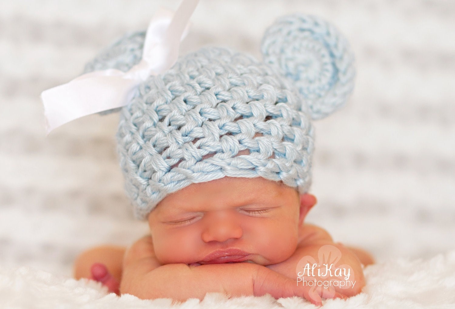 Crochet Baby Boy Bear Beanie Newborn 0-3 and 3-6 Months Photography