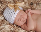 Baby Beanie Hat  With Bow Chose Your Own Colors Newborn 0-3 and 3-6 Months Photography