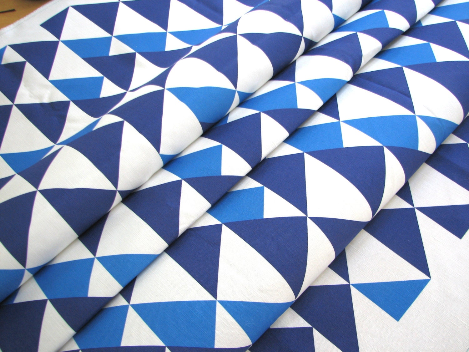 Buster in Royal- Original Geometric Vintage Inspired Home Decor Fabric 1 Yard
