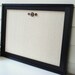Magnetic Bulletin Board - Memo Board with Handmade Black Wood Frame - Message Board with Unbleached Cotton Fabric