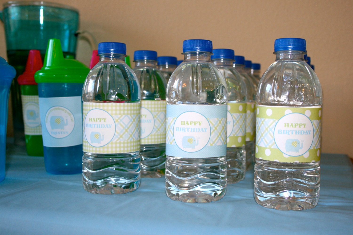 Elephant Water Bottle Wrappers- print your own Il_570xn