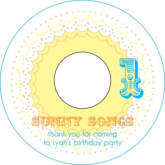 You are my Sunshine CD/DVD label print your own by APartyStudio