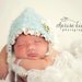 Newborn Mint Green Bonnet with Ruffle and Flowers