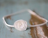 ON SALE - Newborn Headband photo prop, burnt edge flower / newborn headband for photographers