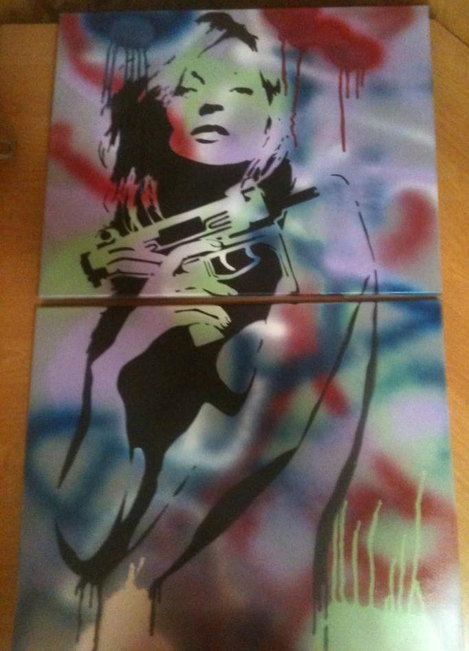 Street Fashion original signed pop art kate Moss Uzi Grafitti