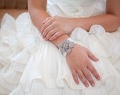 Stella - Bridal Bracelet - Cuff Bracelet - Wedding Accessory - Wedding Jewelry - Jewelry - Rhinestone Beaded Bracelet