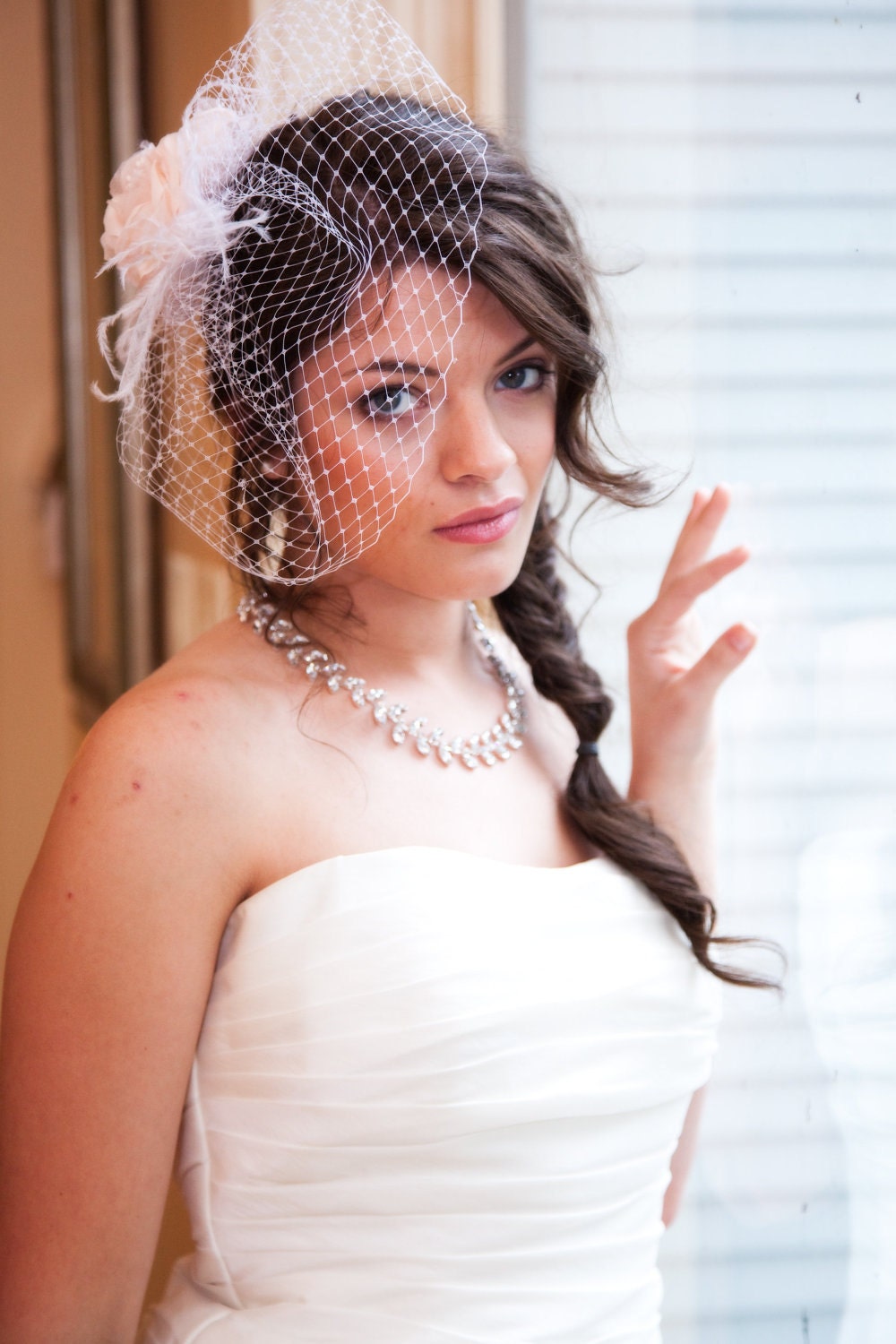 blush pink veil