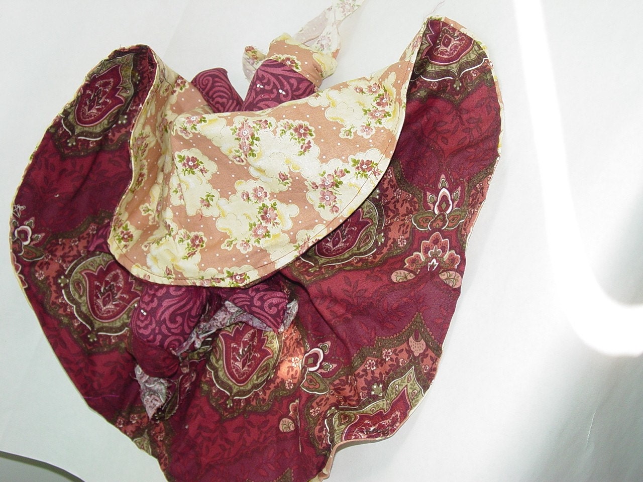 Reversible Doll, Wine colored Topsy Turvy Doll, Ragdoll, cloth doll
