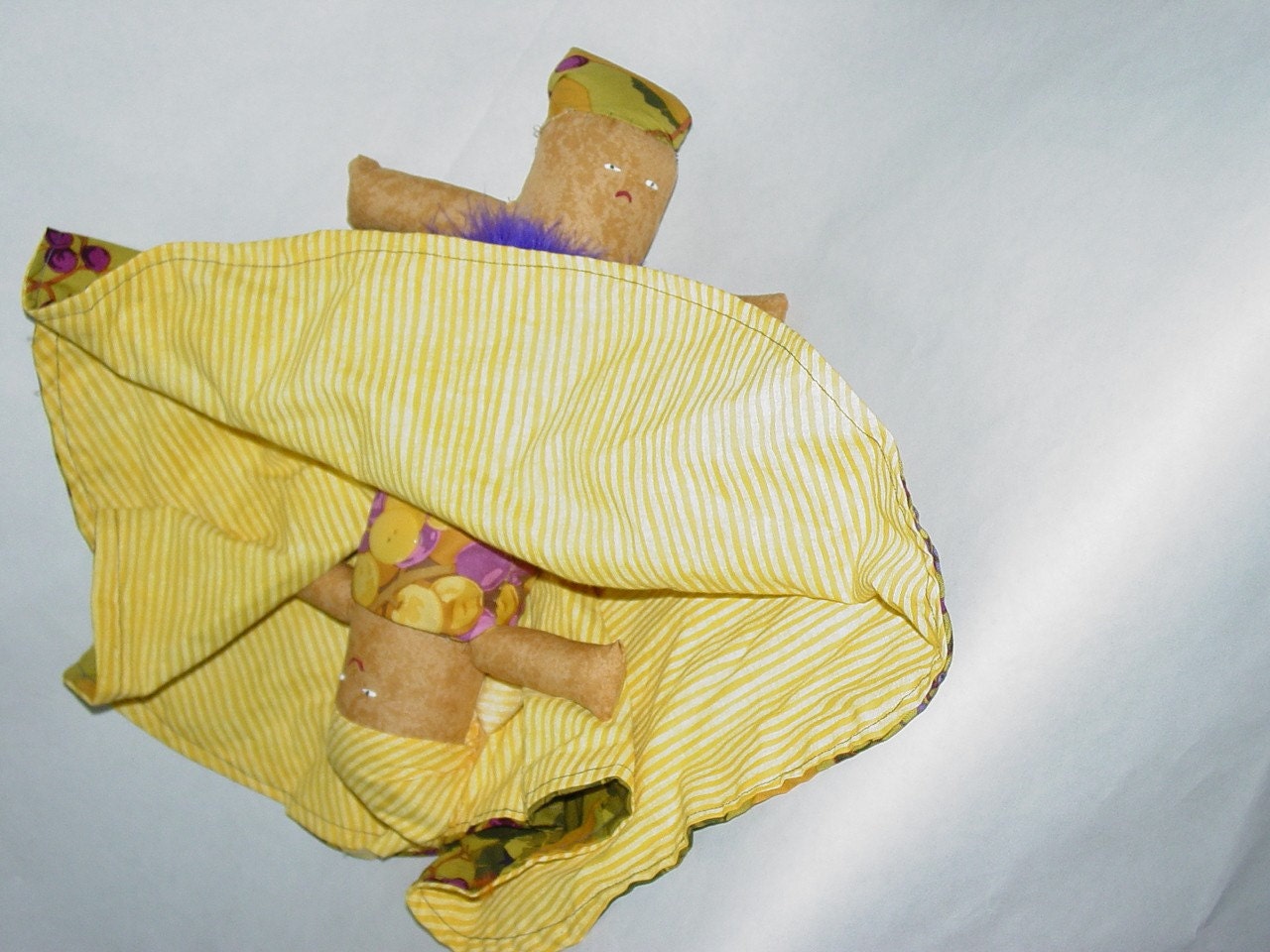 Reversible Doll, Gorgeous Golden Topsy Turvy Doll, ragdoll, cloth doll