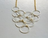 Multi-Hoop Silver and Gold Necklace