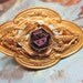 Victorian Brooch Art Nouveau Amethyst Purple Glass Wasps Hornet Bug Vintage 1910s Jewelry